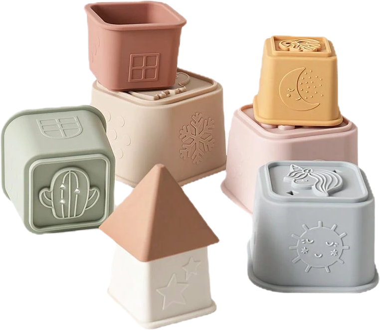 Set of 8 Silicone Stacking Cups
